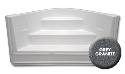 2' Radius In Pool Corner Step Gray Cantilever Latham